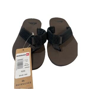 Quiksilver Brown and Black Kids Flip Flop Sandals